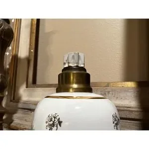 LAMPE BERGER EN PORCELAINE EN PORCELAINE À DÉCOR DE BRANCHES 23